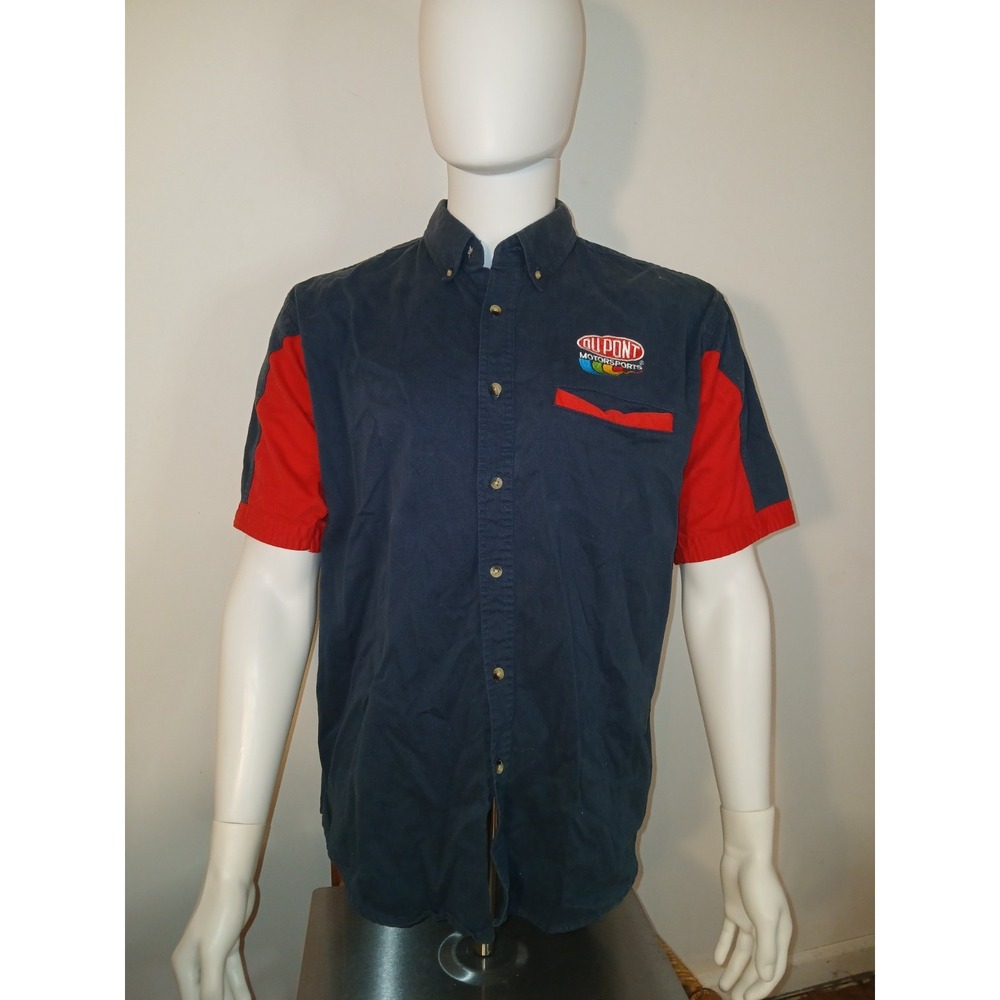 Winners Circle Jeff Gordon Dupont Motorsports Embroidered Button Down Shirt L